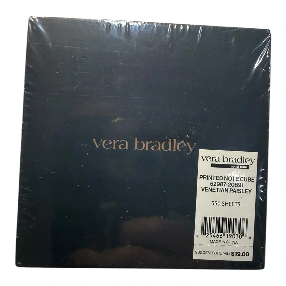 Vera Bradley Venetian Paisley Printed Note Cube – 550 Sheets – NEW